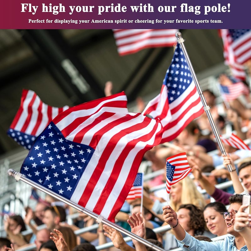 PHITRIC Flag Pole Kit with 3x5 American Flag for House Outside, Stainless Steel Rustproof Flagpole for 3x5 Sports Fan Outdoor Flags for Outside House (Silver) - Image 5